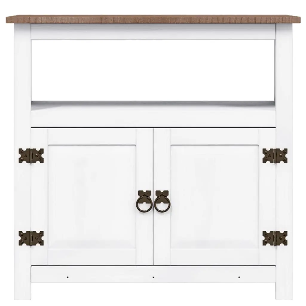 TV Stand Mexican Style Storage Unit White 80 x 43 x 78 cm