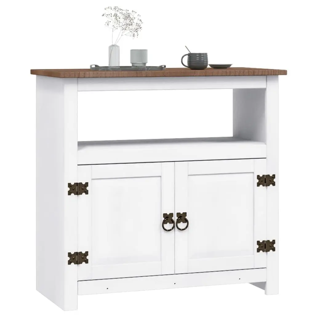 TV Stand Mexican Style Storage Unit White 80 x 43 x 78 cm