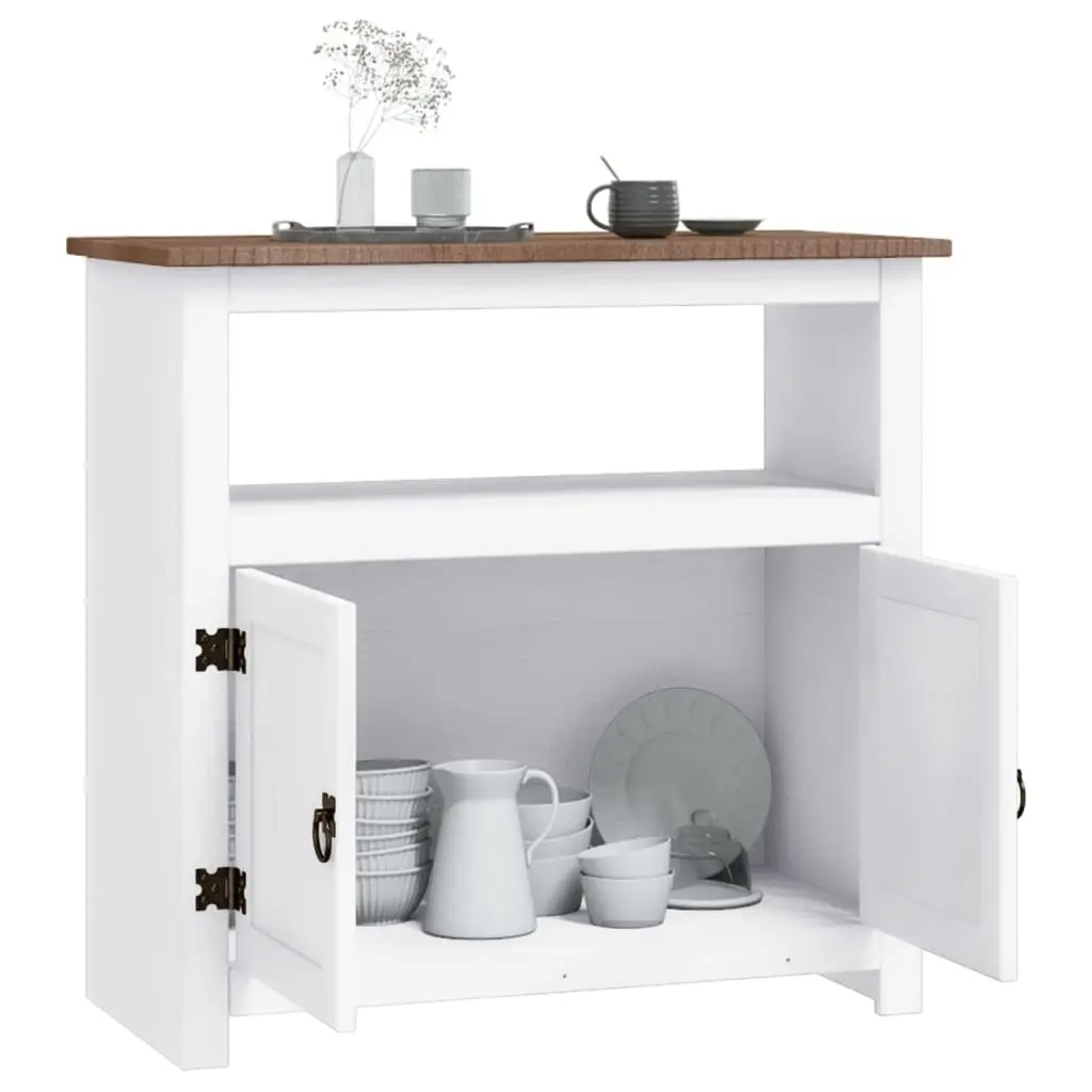 TV Stand Mexican Style Storage Unit White 80 x 43 x 78 cm