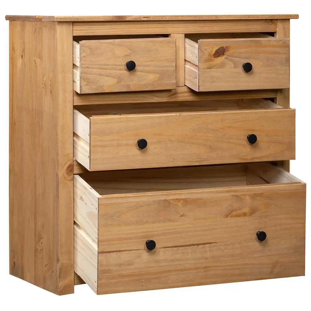 Sideboard Rustic Style 80x40x83 cm Brown Wooden Cabinet with 4 Drawers