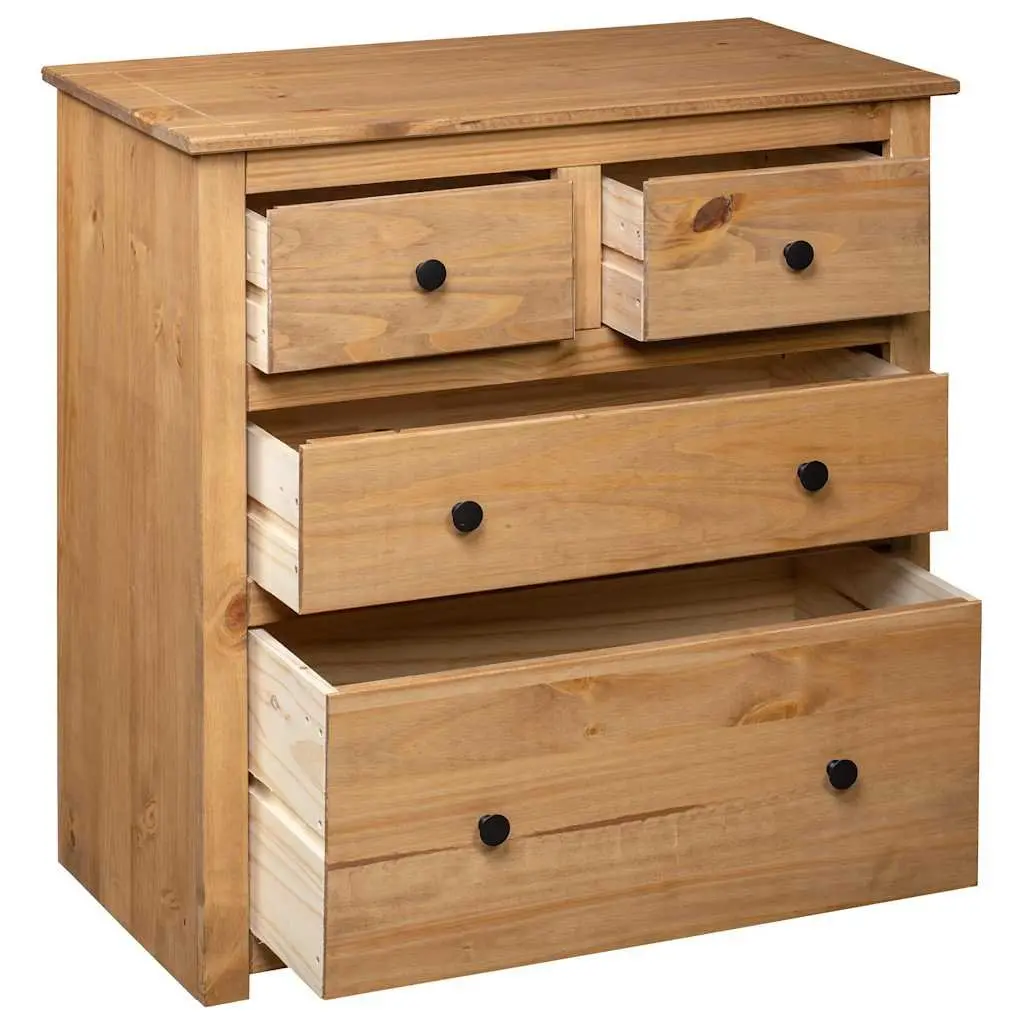 Sideboard Rustic Style 80x40x83 cm Brown Wooden Cabinet with 4 Drawers