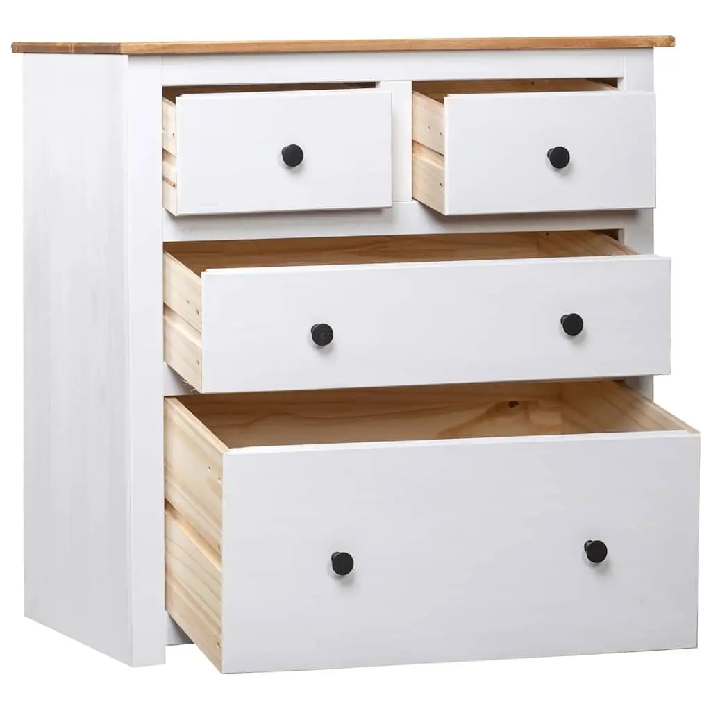 Sideboard Storage Cabinet Rustic 4 Drawers White 80W x 40D x 83H cm
