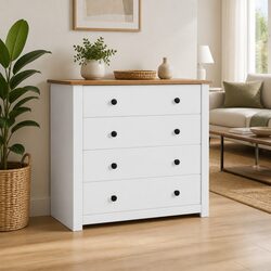 Solid Pine Sideboard Cabinet 80x40x73cm with 4 Drawers