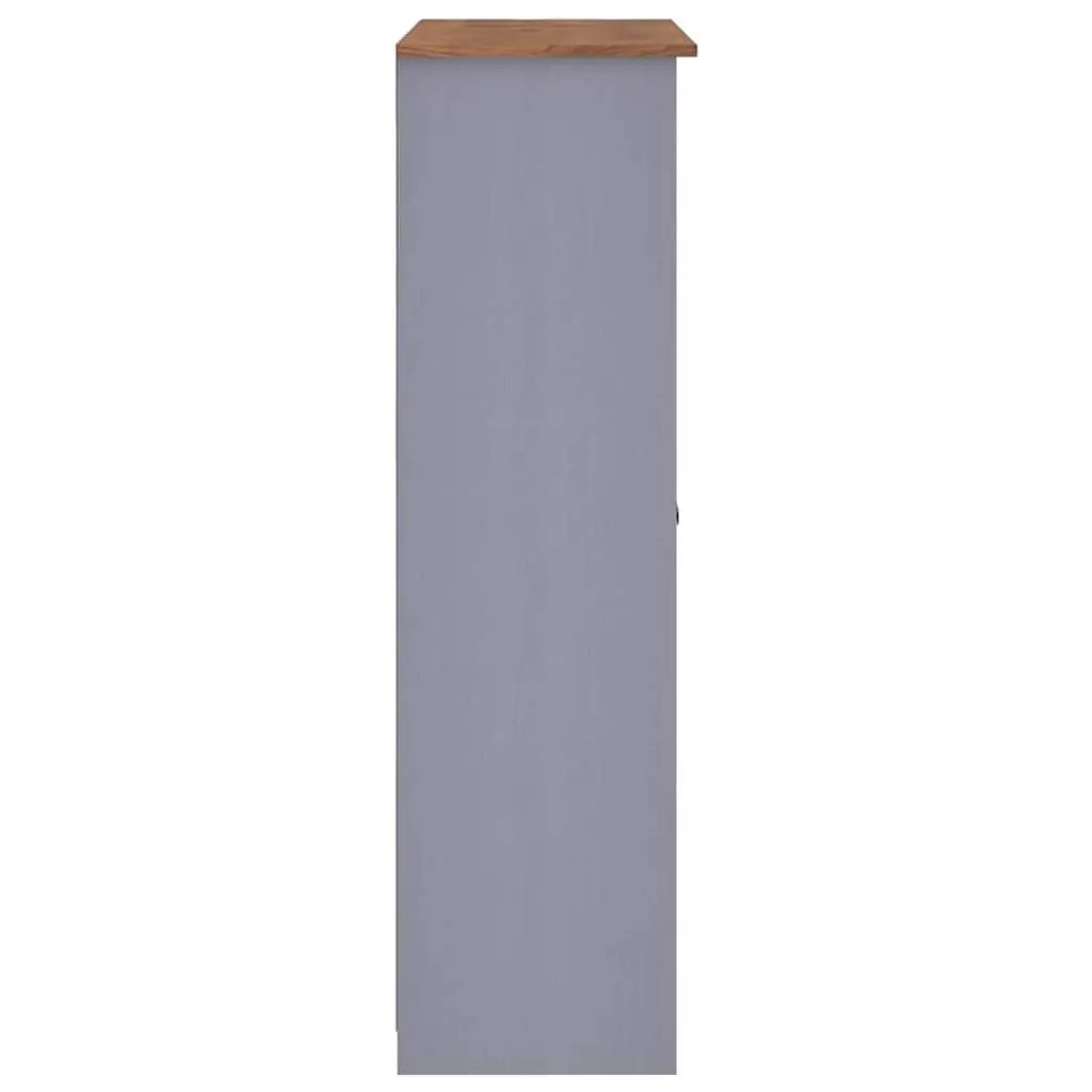 3-Door Wardrobe Grey Storage Cabinet Cupboard with Shelves Hanger Bar