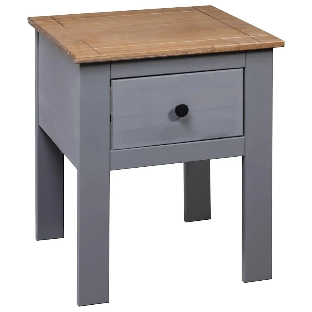 Bedside Cabinet Grey Nightstand Drawer Storage Furniture Pine Wood 46x40x57cm