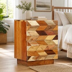 Bedside Cabinet with 2 Drawers 40x30x50 cm in Reclaimed Wood