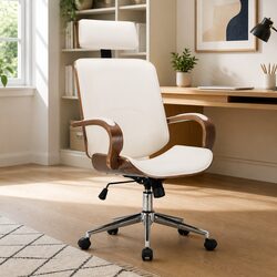 Swivel Office Chair with Headrest and Adjustable Height