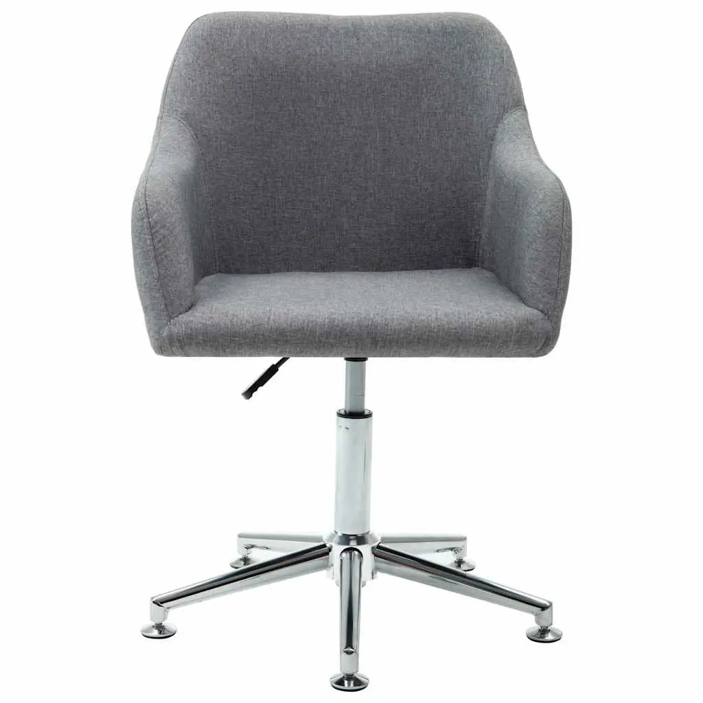 Swivel Dining Chair Ergonomic Height Adjustable Grey Fabric