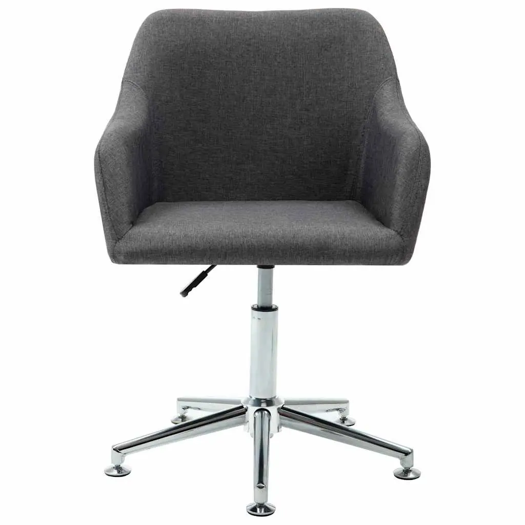 Grey Fabric Swivel Chair Ergonomic Height Adjustable 360 Degree Rotation