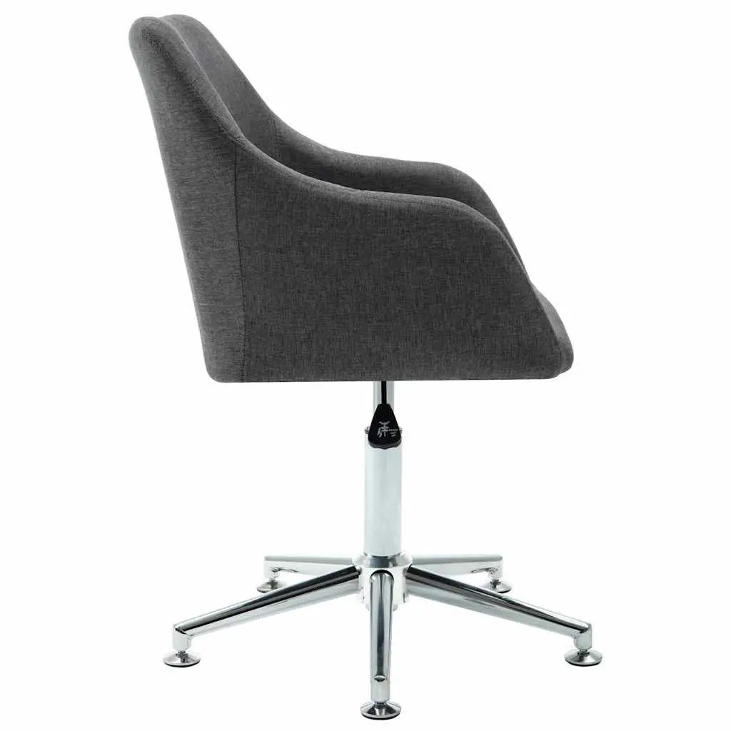 Grey Fabric Swivel Chair Ergonomic Height Adjustable 360 Degree Rotation