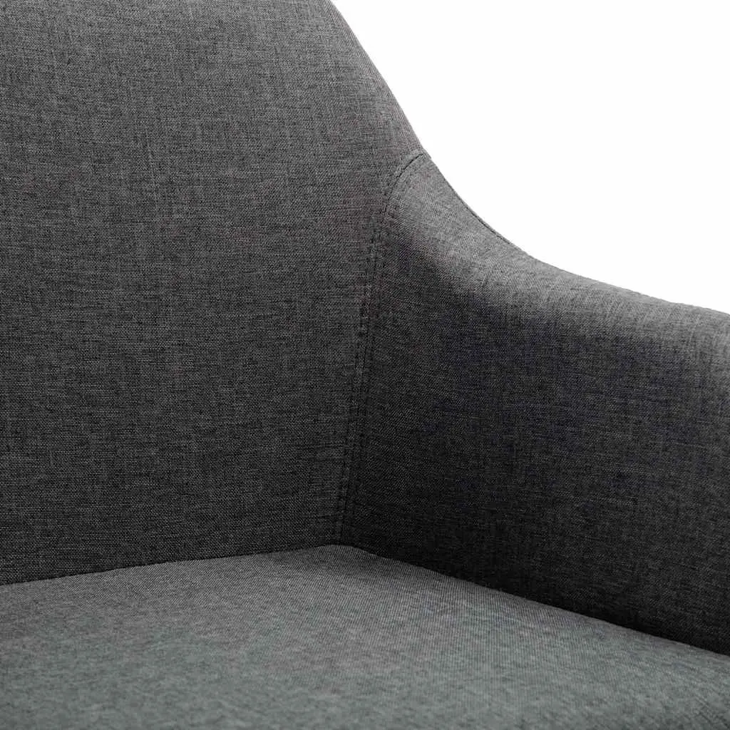 Grey Fabric Swivel Chair Ergonomic Height Adjustable 360 Degree Rotation