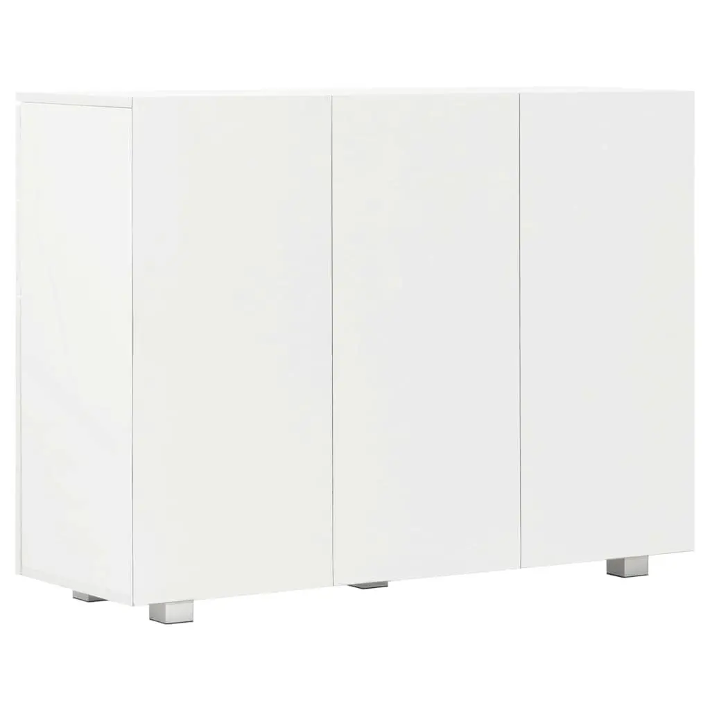 Sideboard High Gloss White Storage Cabinet 2 Drawers 3 Doors Living Room