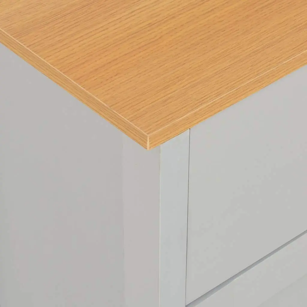 Sideboard Grey Storage Cabinet 2 Drawers 3 Doors Hallway Console Furniture