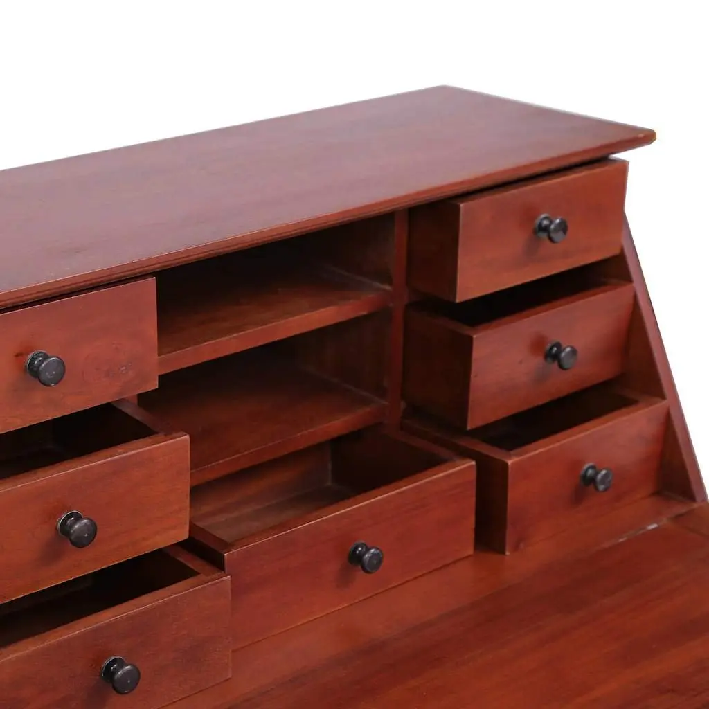 Secretary Desk Vintage Style Flip Top Storage Brown 78L x 42W x 103H cm