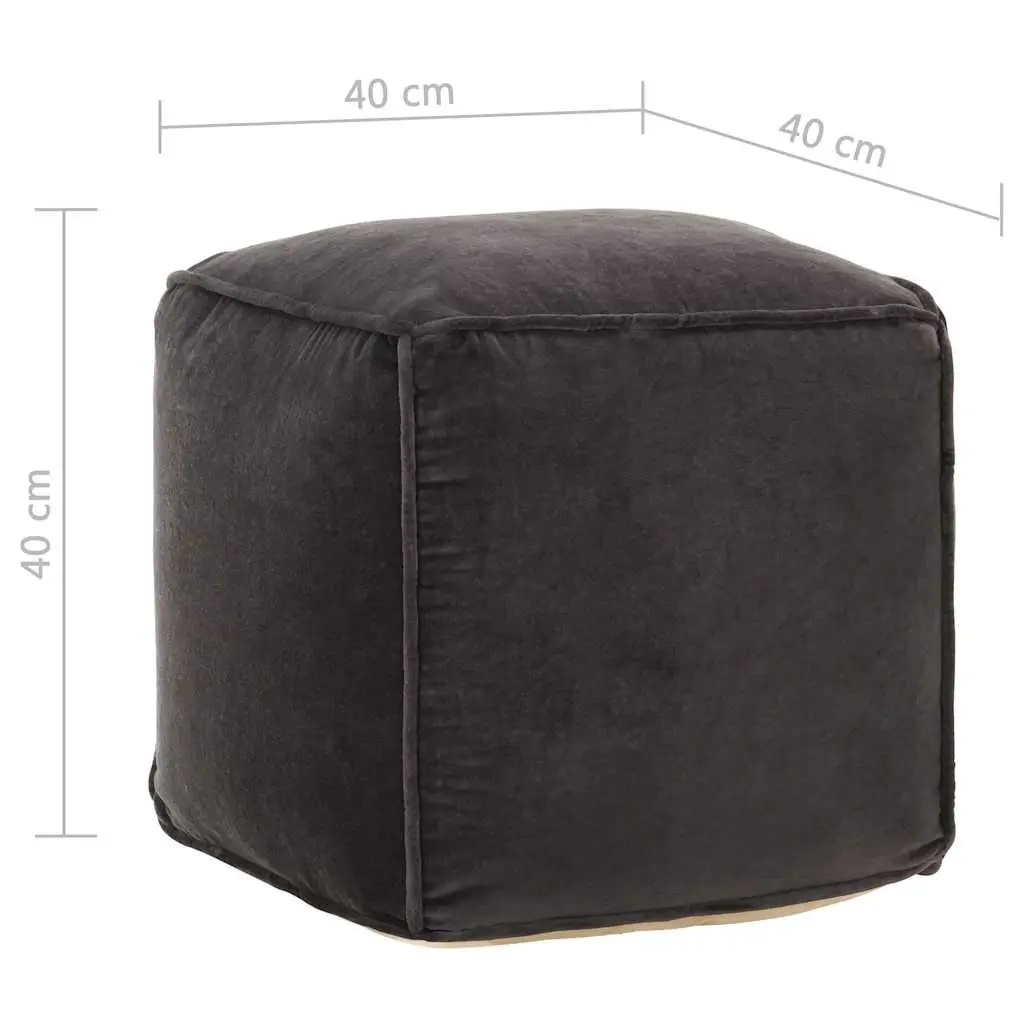 Pouffe Footstool Soft Velvet Cube Comfort 40cm Anthracite