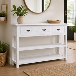 Wooden Sideboard Storage Cabinet with 3 Drawers and 2 Shelves