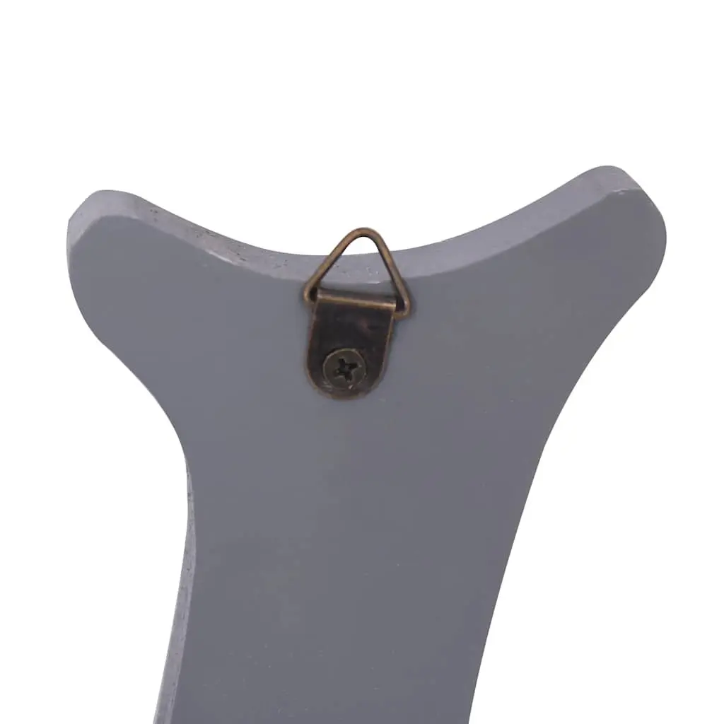 Wall Mounted Coat Rack with Welcome Lettering Grey Hanging Storage 5 Hooks