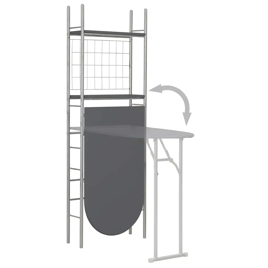 Folding Dining Set with Storage Rack Compact Black 3 Piece
