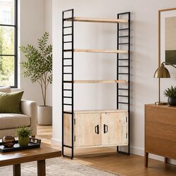 4-Tier Industrial Bookcase 80x30x180 cm in Brown