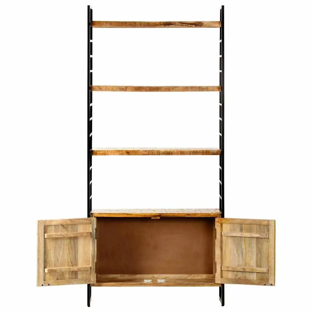 4-Tier Bookcase Industrial Style 80x30x180cm Brown Rough Mango Wood