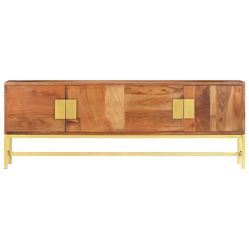 TV Cabinet Rustic Solid Acacia Wood Ample Storage 140x30x50 cm Brown