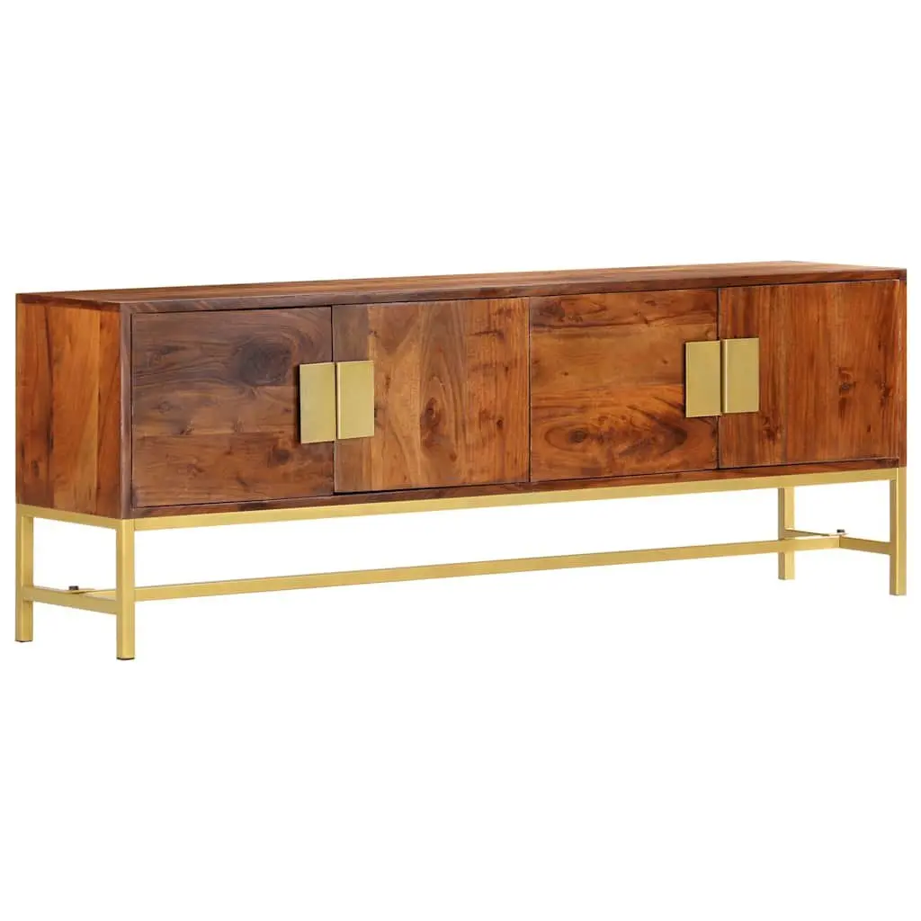 TV Cabinet Rustic Solid Acacia Wood Ample Storage 140x30x50 cm Brown