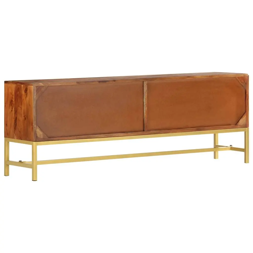 TV Cabinet Rustic Solid Acacia Wood Ample Storage 140x30x50 cm Brown