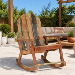 Reclaimed Wood Rocking Chair for Outdoor Spaces