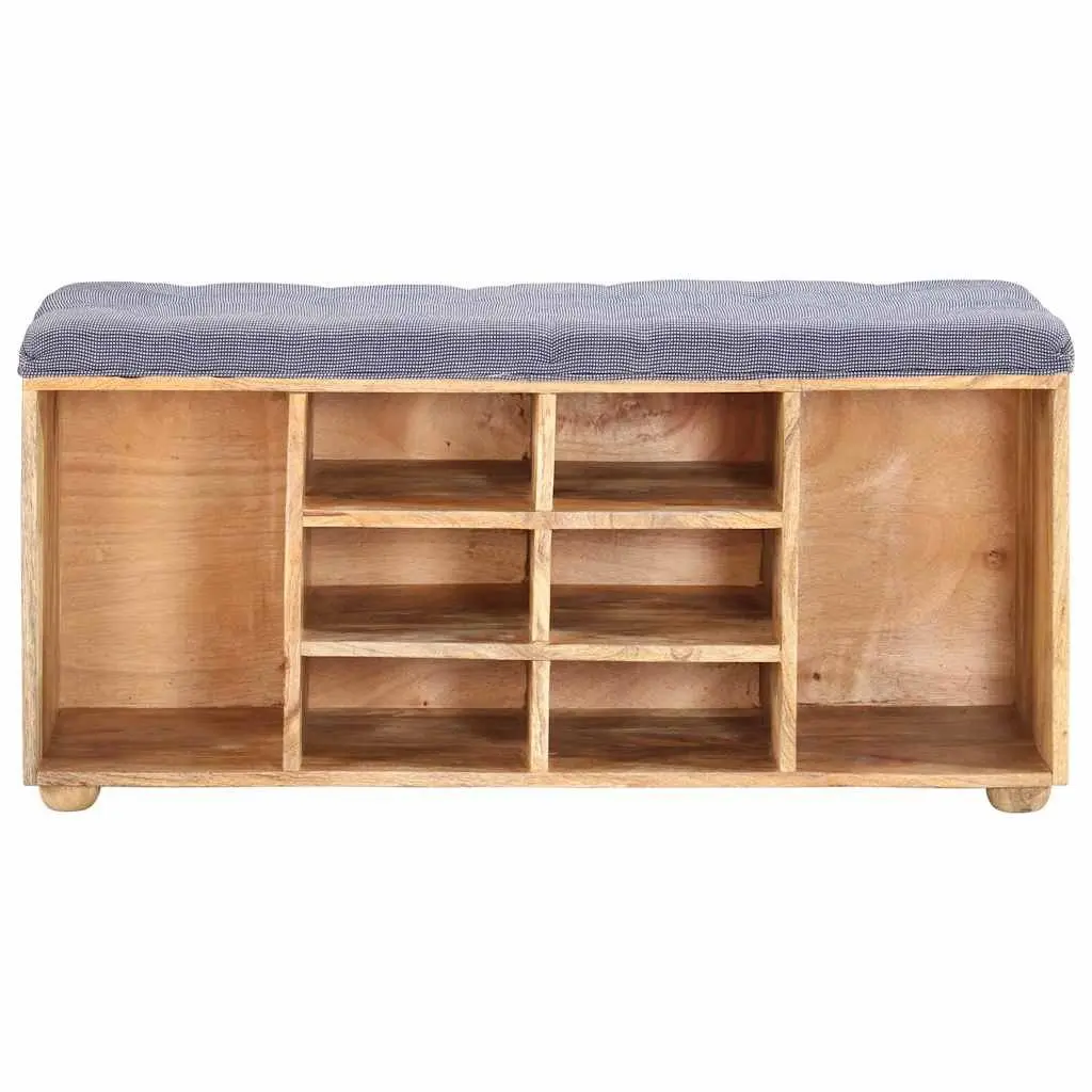 Storage Bench Padded Seat 100 x 35 x 47 cm Brown Solid Wood