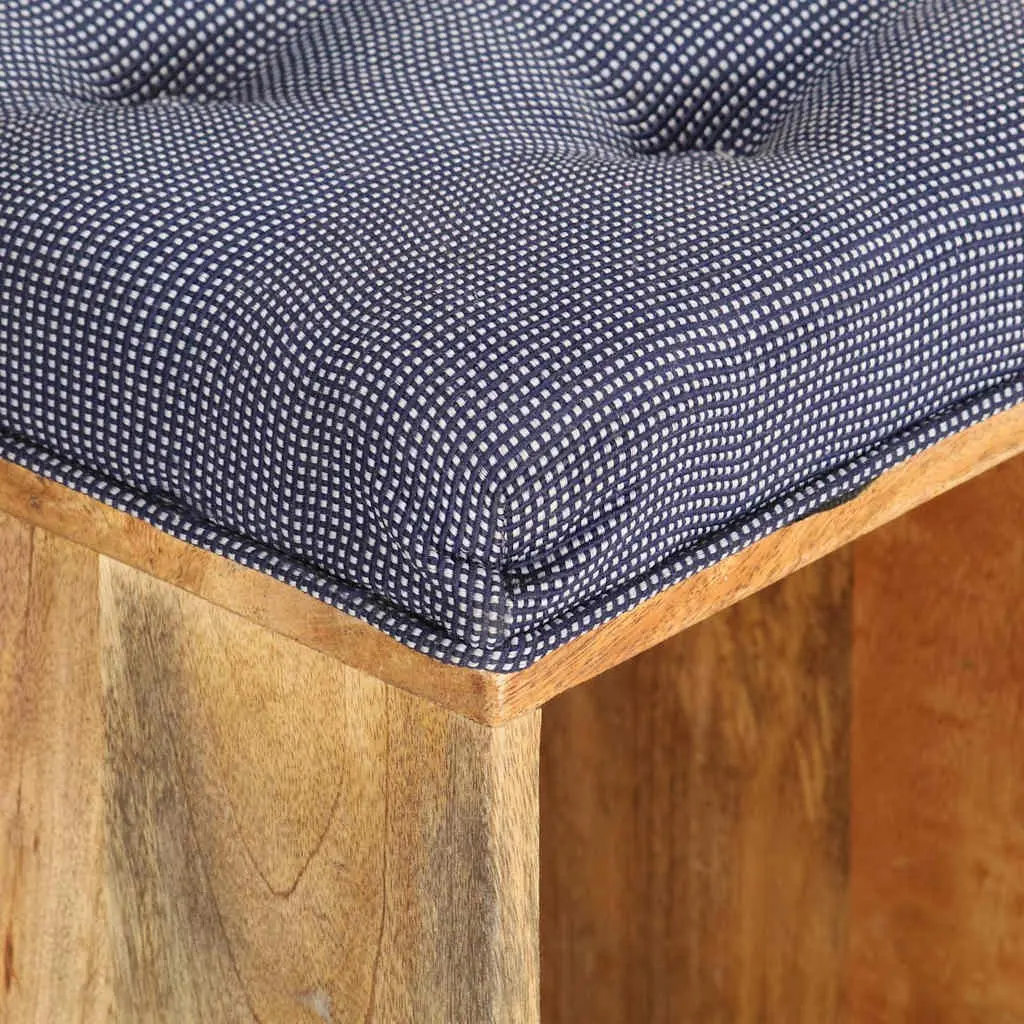 Storage Bench Padded Seat 100 x 35 x 47 cm Brown Solid Wood