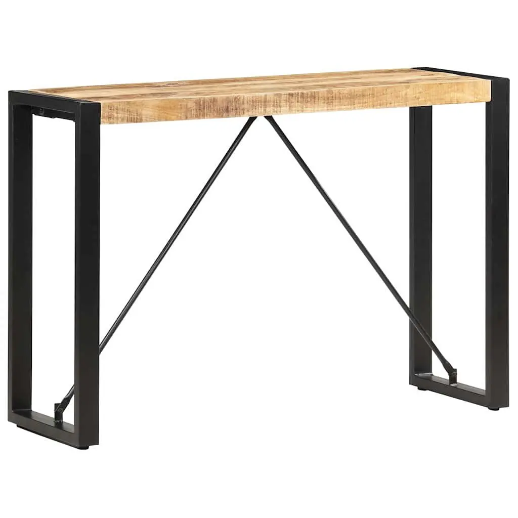 Console Table Industrial Style 110x35x76 cm Solid Mango Wood Brown with Natural Wood Grain Variation