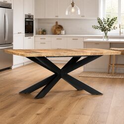 Industrial Style Dining Table 180x90x76cm Solid Mango Wood