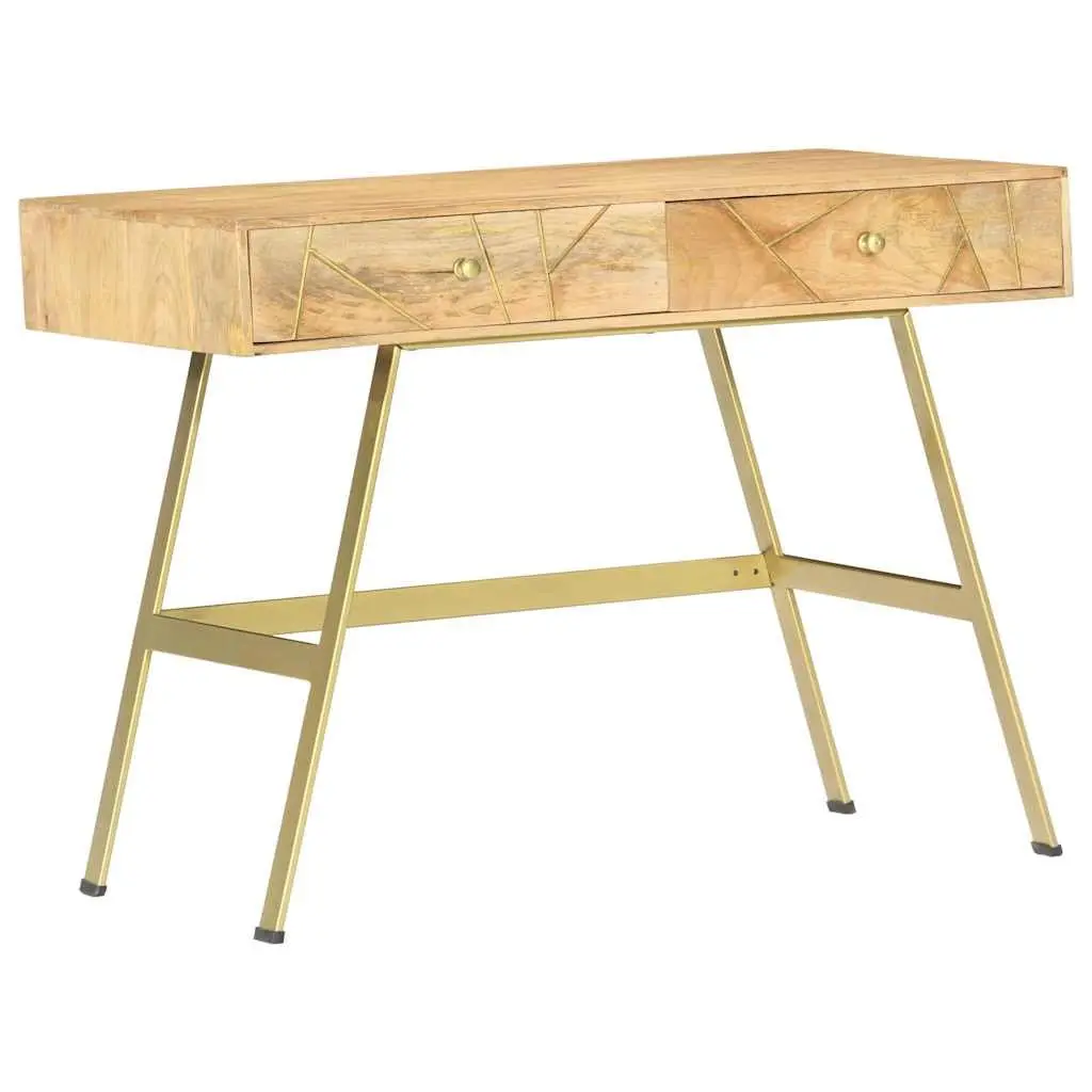 Writing Desk with Drawers Solid Mango Wood 100x55x75cm Brown