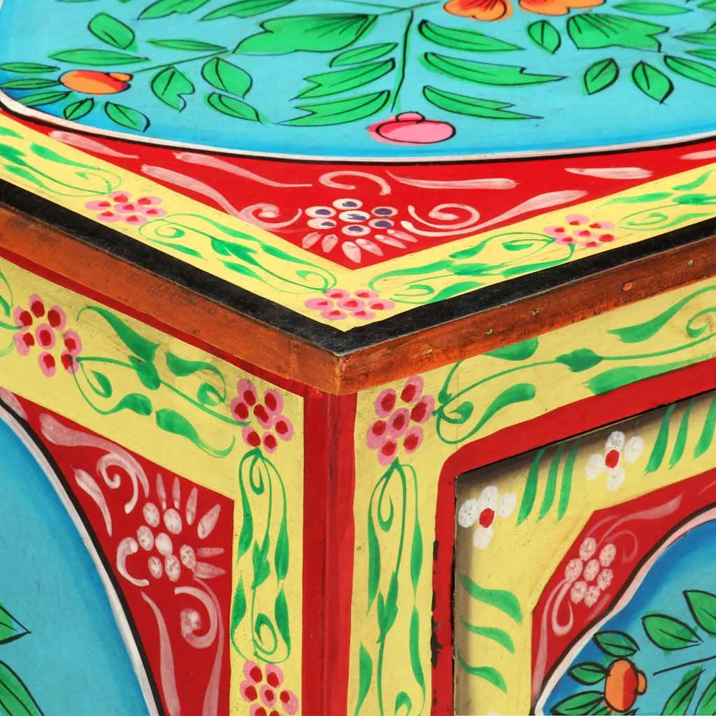 Bedside Cabinet Hand Painted Multicolour 40x30x50cm