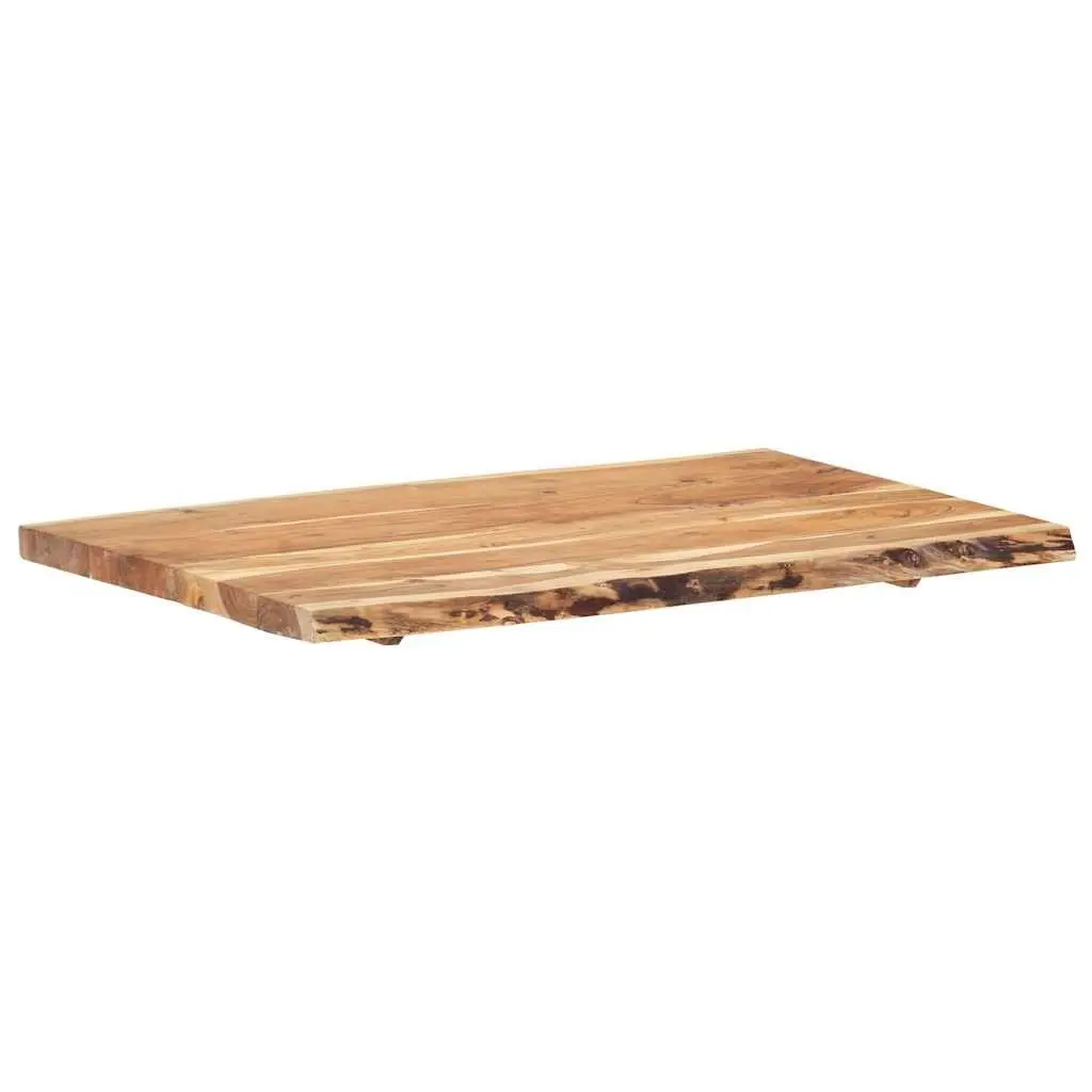Solid Acacia Wood Table Top Live Edge Kitchen Dining Desk Brown 100x50-60cm
