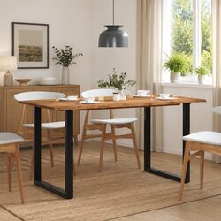 Industrial Rustic Solid Wood Dining Table 154x80x76 cm