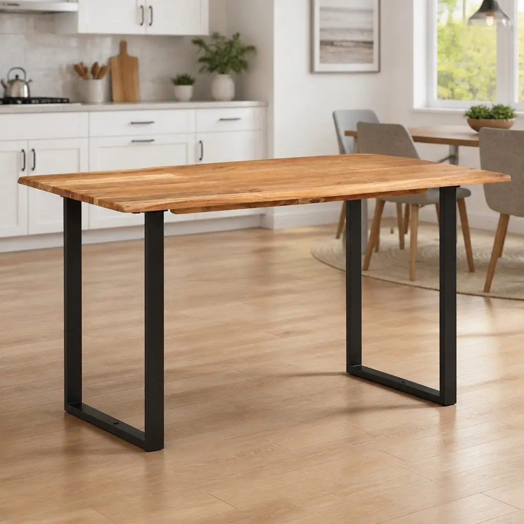 Dining Table Industrial Rustic 140x70x76 cm Brown Wooden