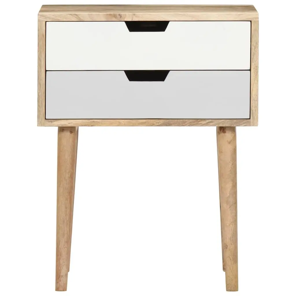 Bedside Cabinet Solid Mango Wood 47x35x59cm Multicolour Nightstand with 2 Drawers