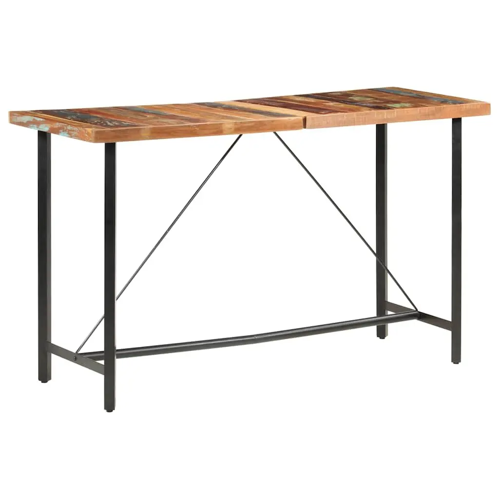 Bar Table Industrial Style Solid Reclaimed Wood 180x70x107 cm Brown