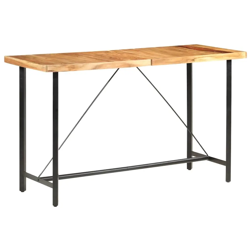 Bar Table Industrial Style Brown 180x70x107 cm Solid Acacia Wood with Steel Legs