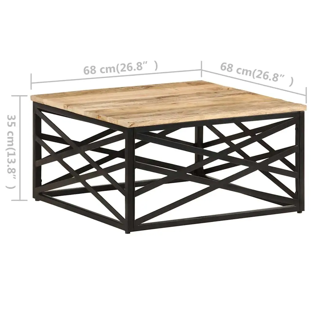 Coffee Table Solid Mango Wood Brown 68x68x35 cm