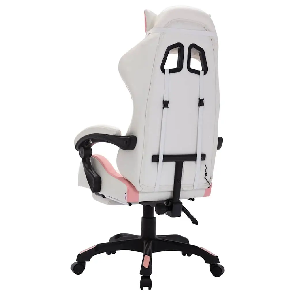 Racing Chair Gaming Office Desk Seat Reclining Footrest Height Adjustable Pink