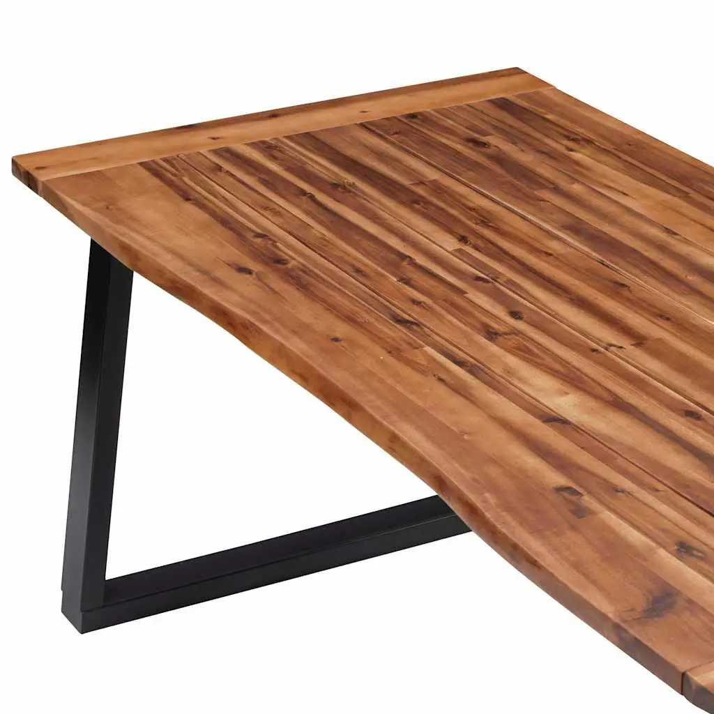 Dining Table Industrial Style Solid Acacia Wood 180x90cm Brown