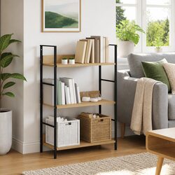 Compact 3-Layer Storage Cabinet in Brown