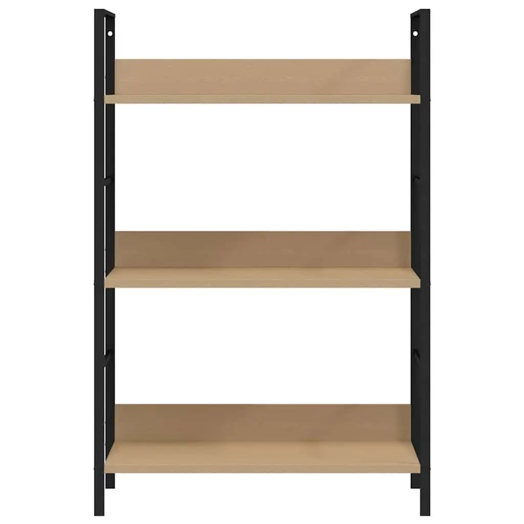 3-Layer Book Shelf Brown Engineered Wood Storage Cabinet Display Rack