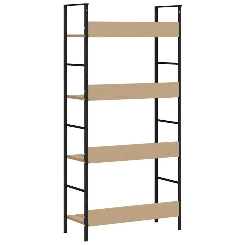 4-Layer Book Shelf Engineered Wood Standing Display Cabinet Storage Rack Brown