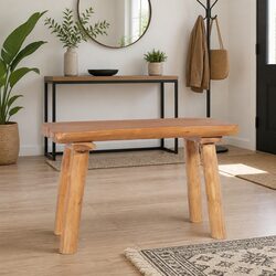 80cm Garden Bench Crafted from Solid Teak Wood