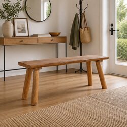 Solid Teak Wood Garden Bench 120 cm for Indoor/Outdoor