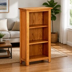 Bookcase with 3 Shelves 45x22.5x82 cm, Solid Oak and MDF