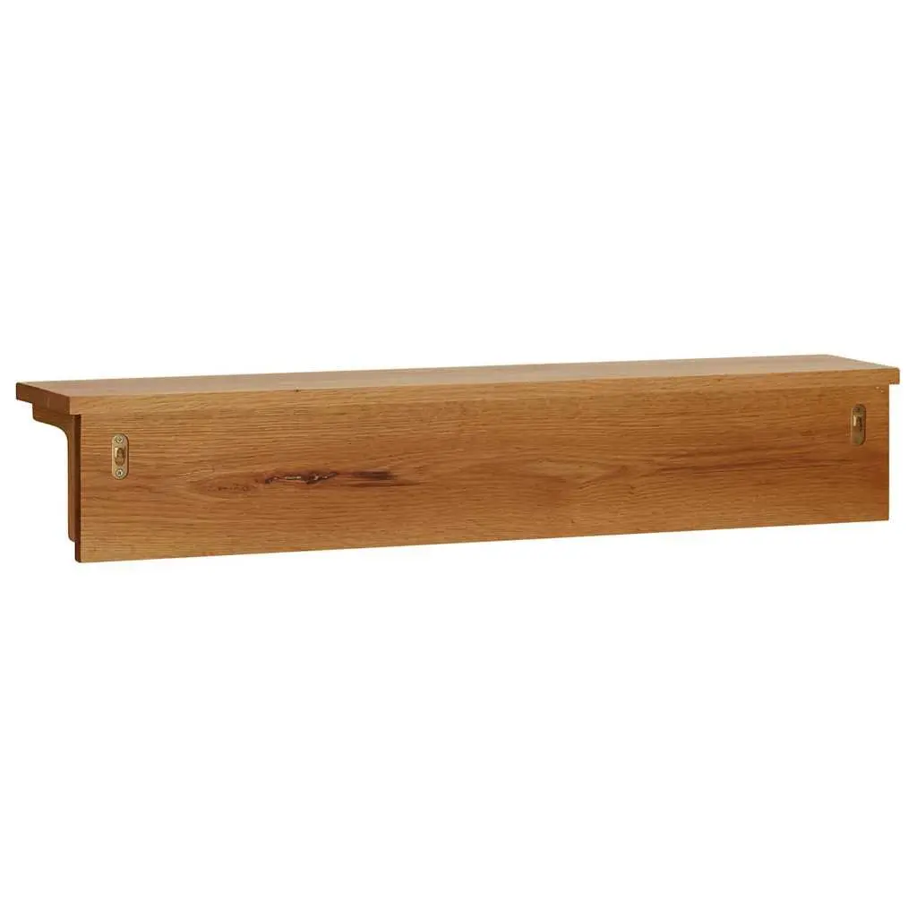 Coat Rack Wall-Mounted Brown Solid Oak Wood 9 Hooks Entryway Hallway Storage
